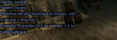Avisos al entrar al juego